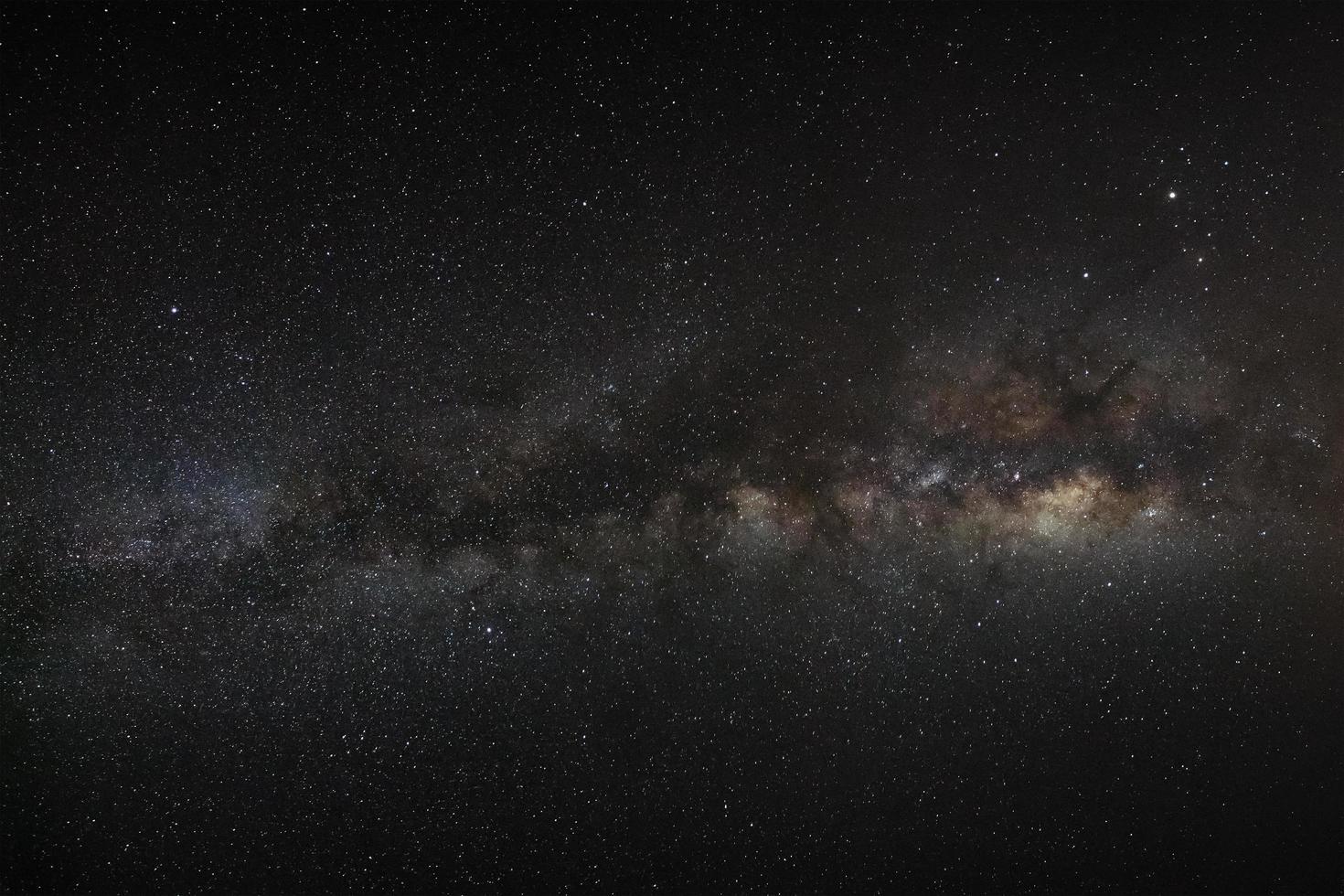 The Panorama milky way galaxy.Long exposure photograph.with grain photo