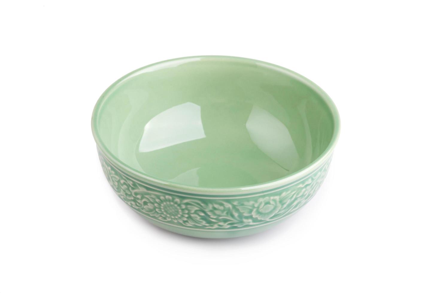 Empty caramic celadon bowl photo