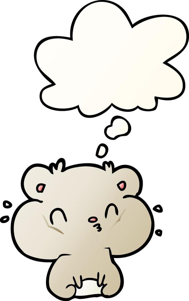 cartoon hamster and thought bubble in smooth gradient style vector
