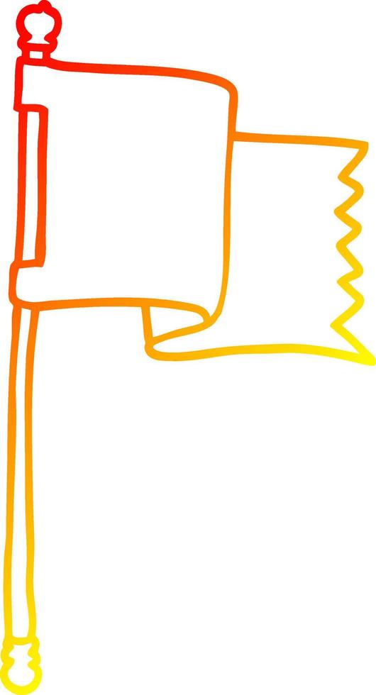 warm gradient line drawing cartoon waving flag vector