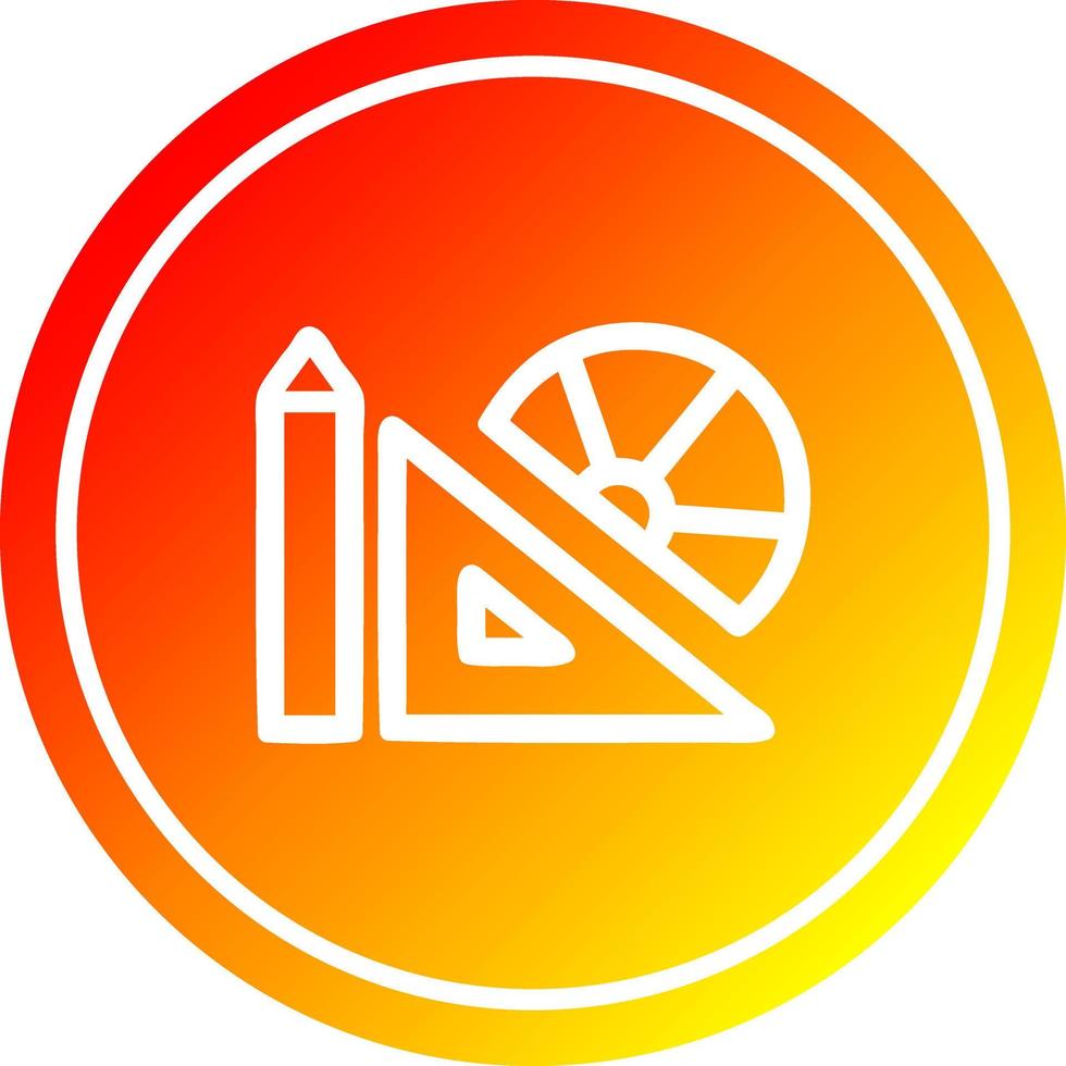 math equipment circular in hot gradient spectrum vector