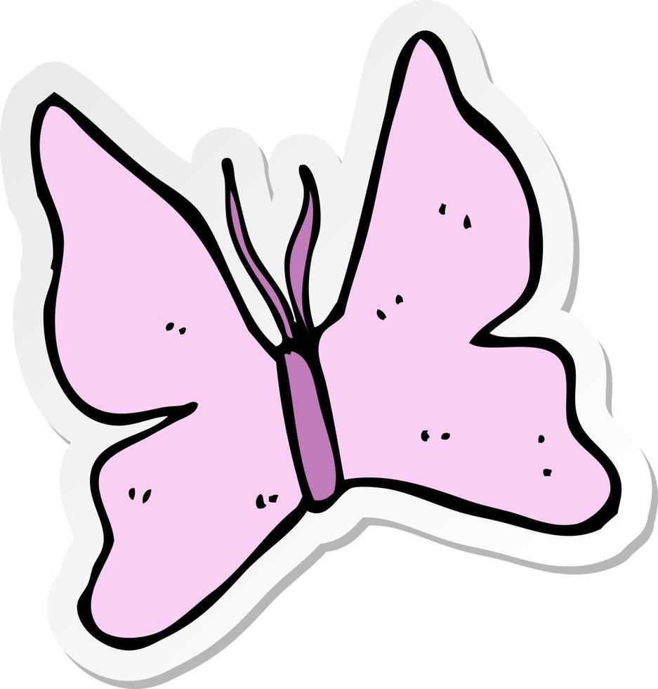 sticker of a cartoon butterfly symbol vector