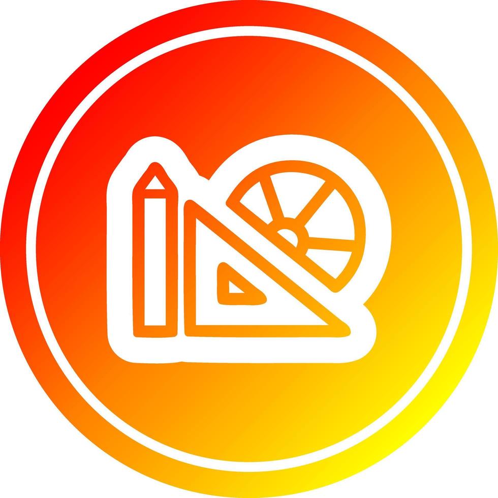 math equipment circular in hot gradient spectrum vector