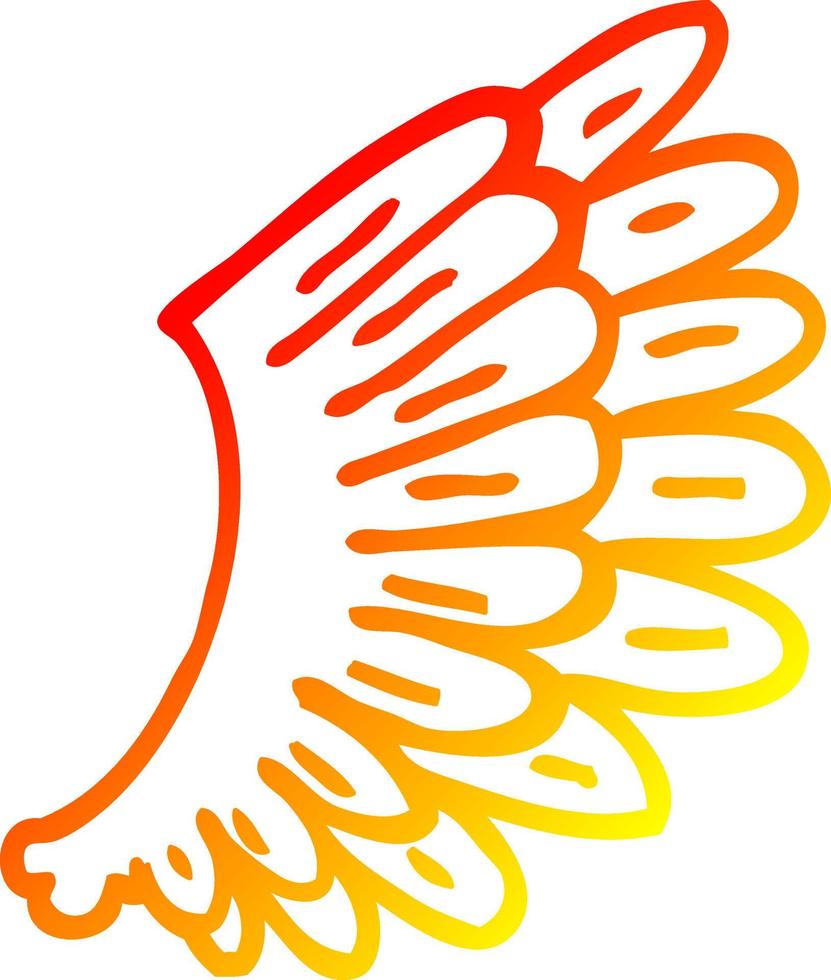 línea de gradiente cálido dibujo alas de ángel de dibujos animados vector