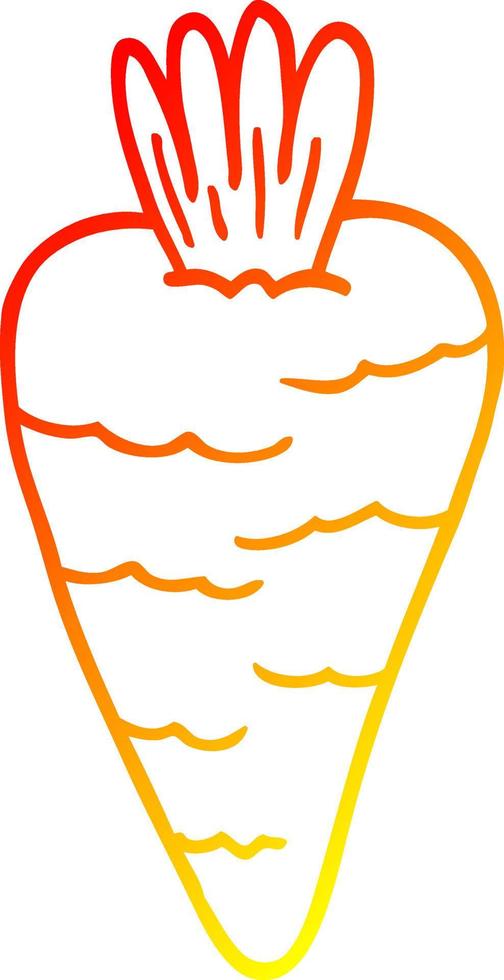 warm gradient line drawing cartoon carrot vector