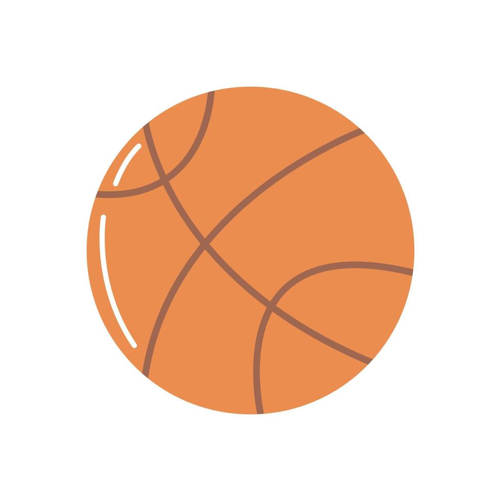 pelota de baloncesto, ilustración plana vectorial sobre fondo blanco vector