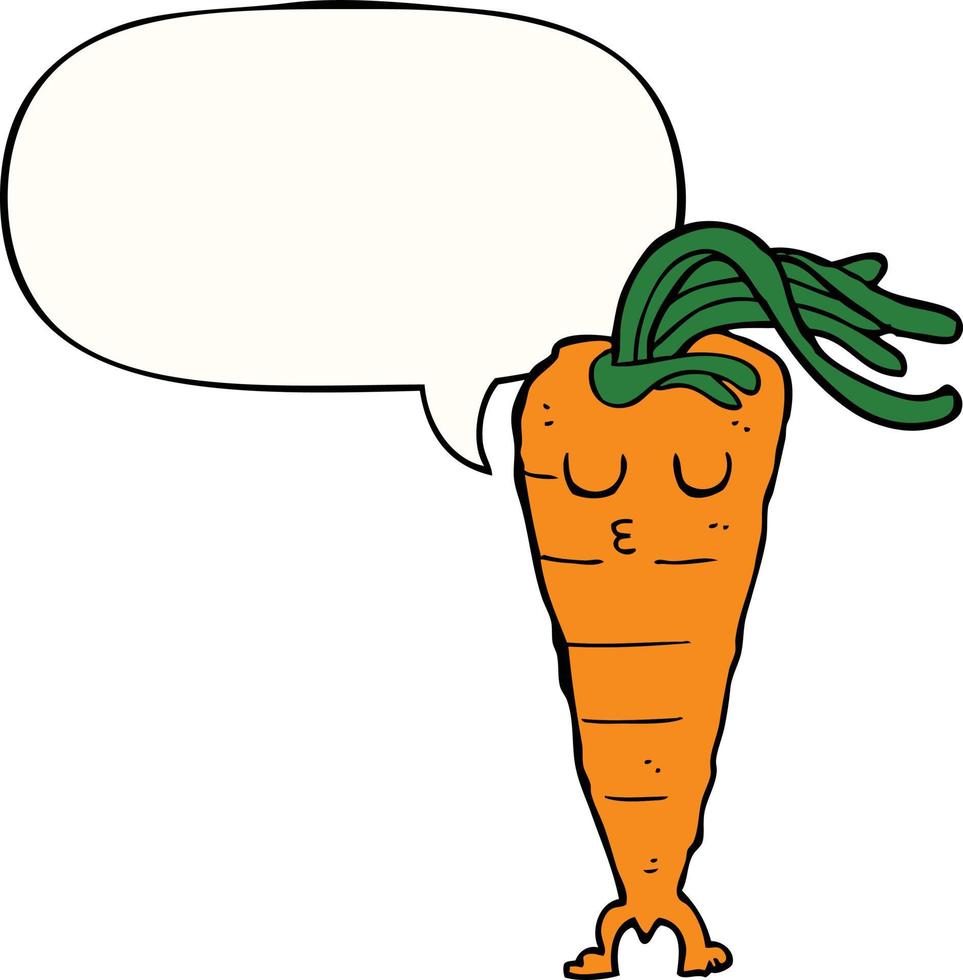 cartoon carrot and speech bubble vector