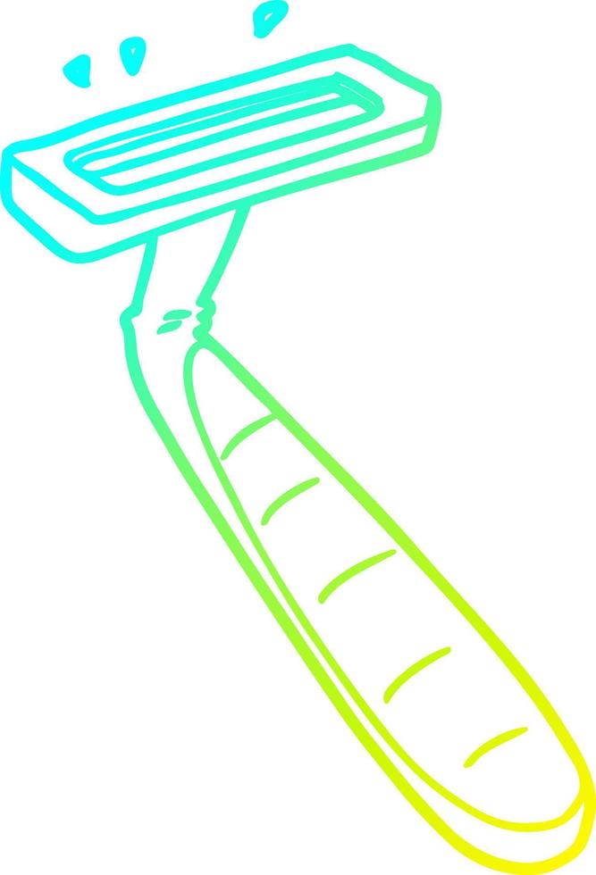 cold gradient line drawing cartoon disposable razor vector