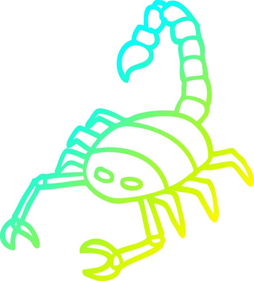 cold gradient line drawing cartoon scorpion vector