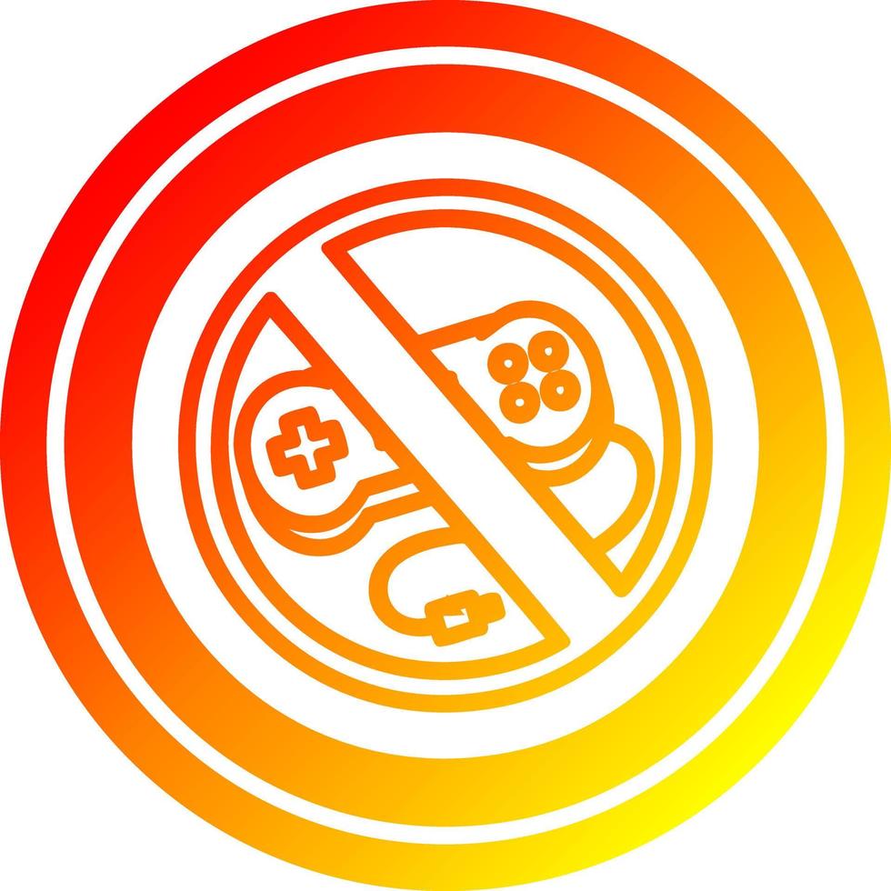 no gaming circular in hot gradient spectrum vector