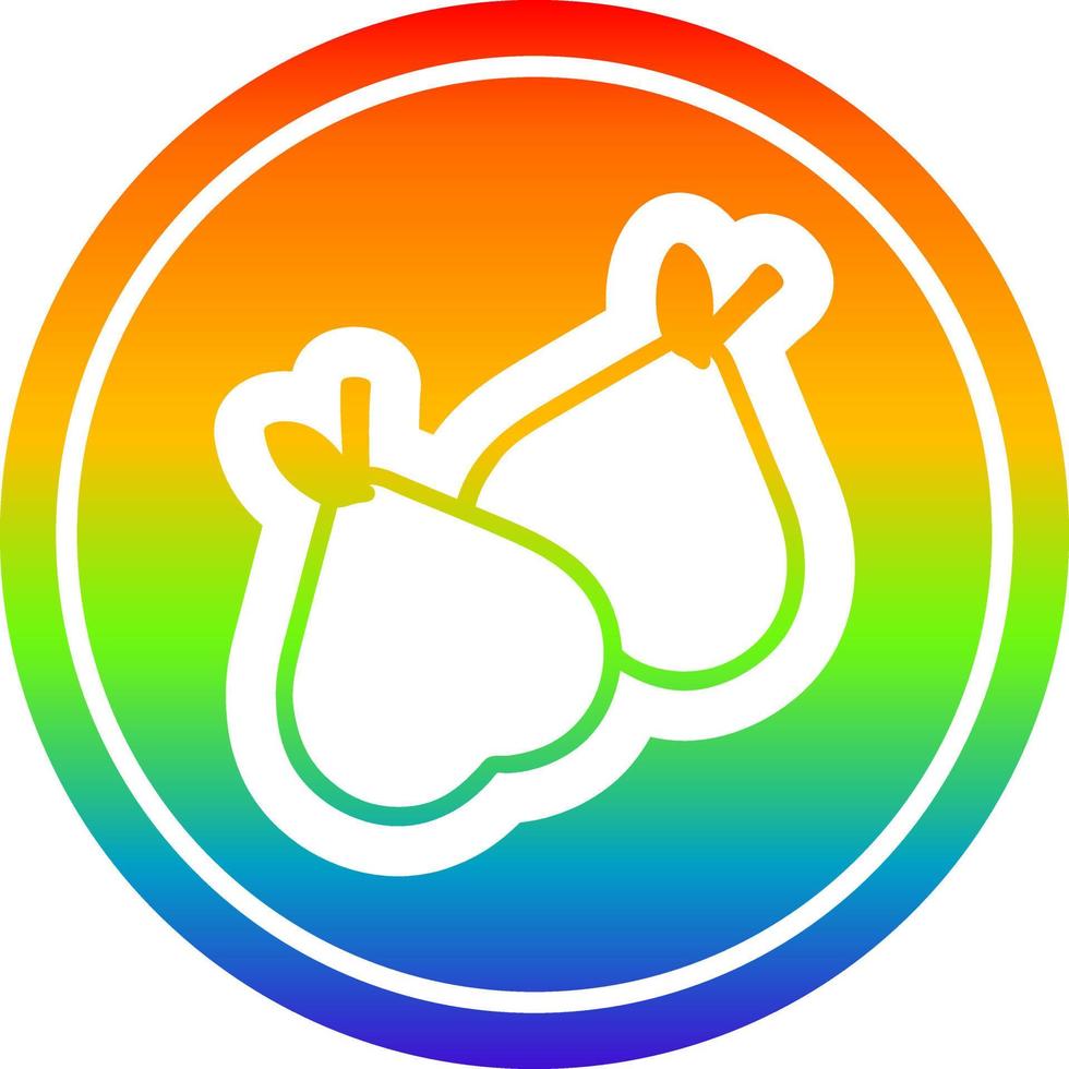 organic pears circular in rainbow spectrum vector