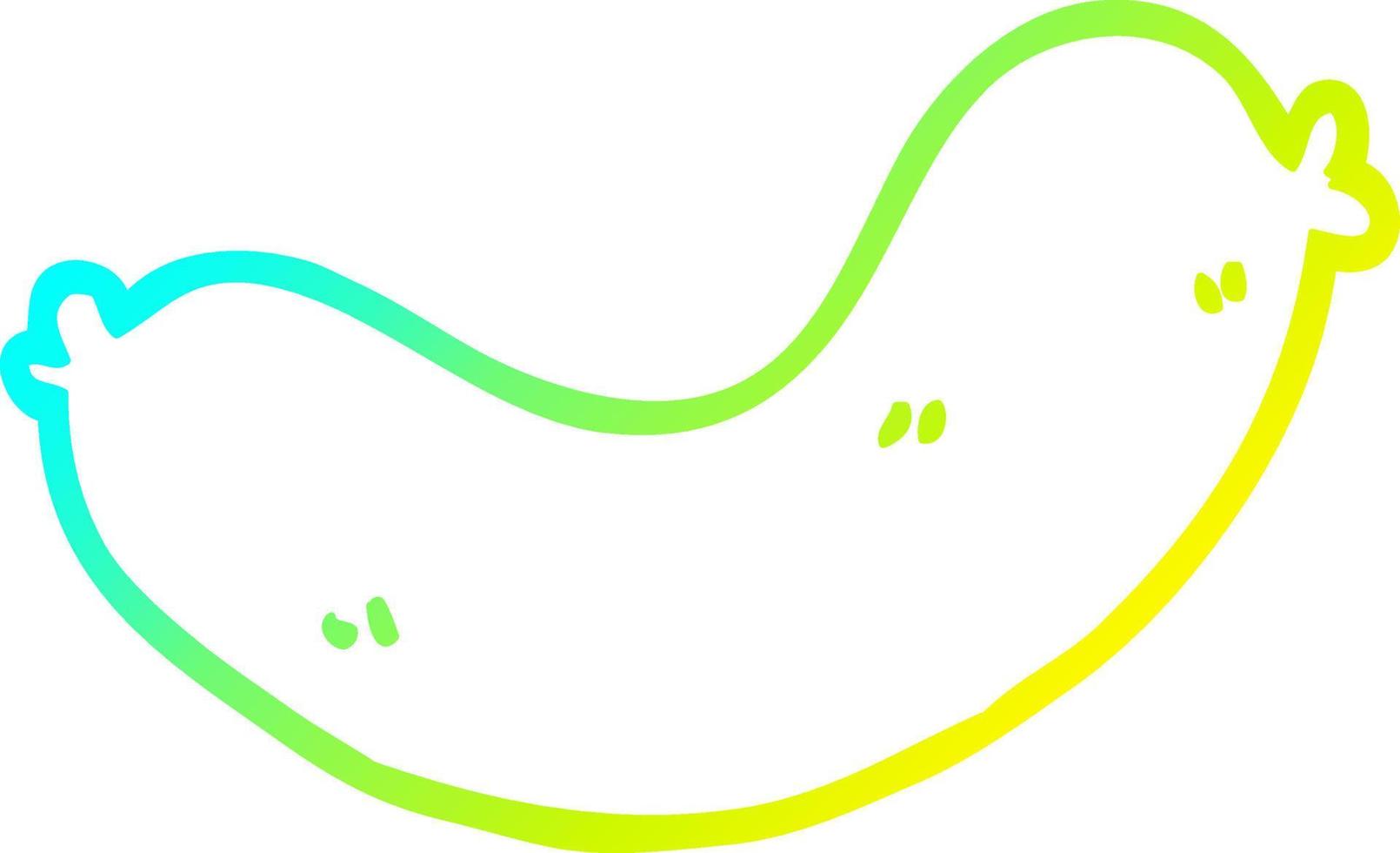 cold gradient line drawing cartoon sausages vector