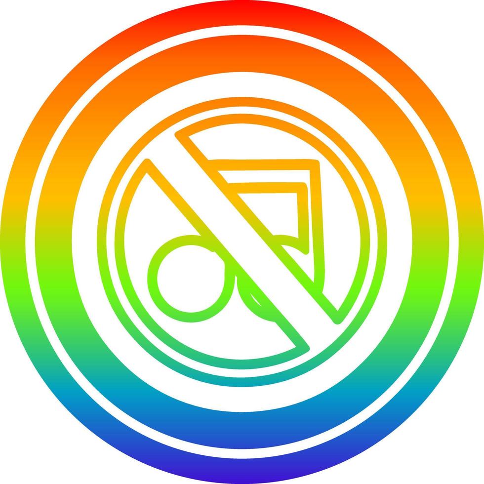no music circular in rainbow spectrum vector