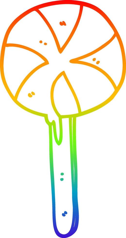 rainbow gradient line drawing cartoon lollipop vector
