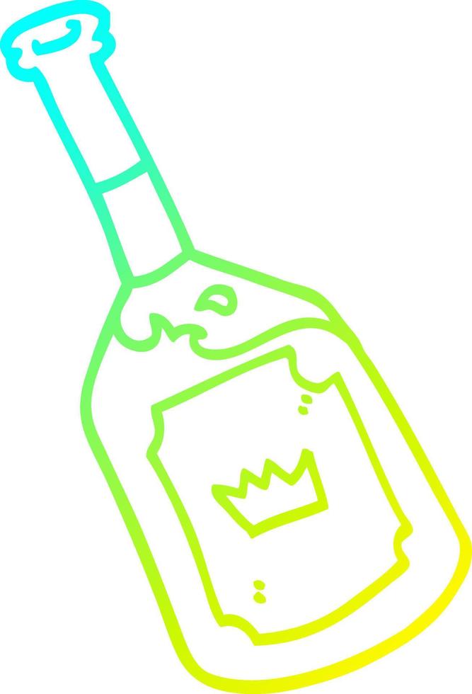 cold gradient line drawing cartoon alcoholic drink vector