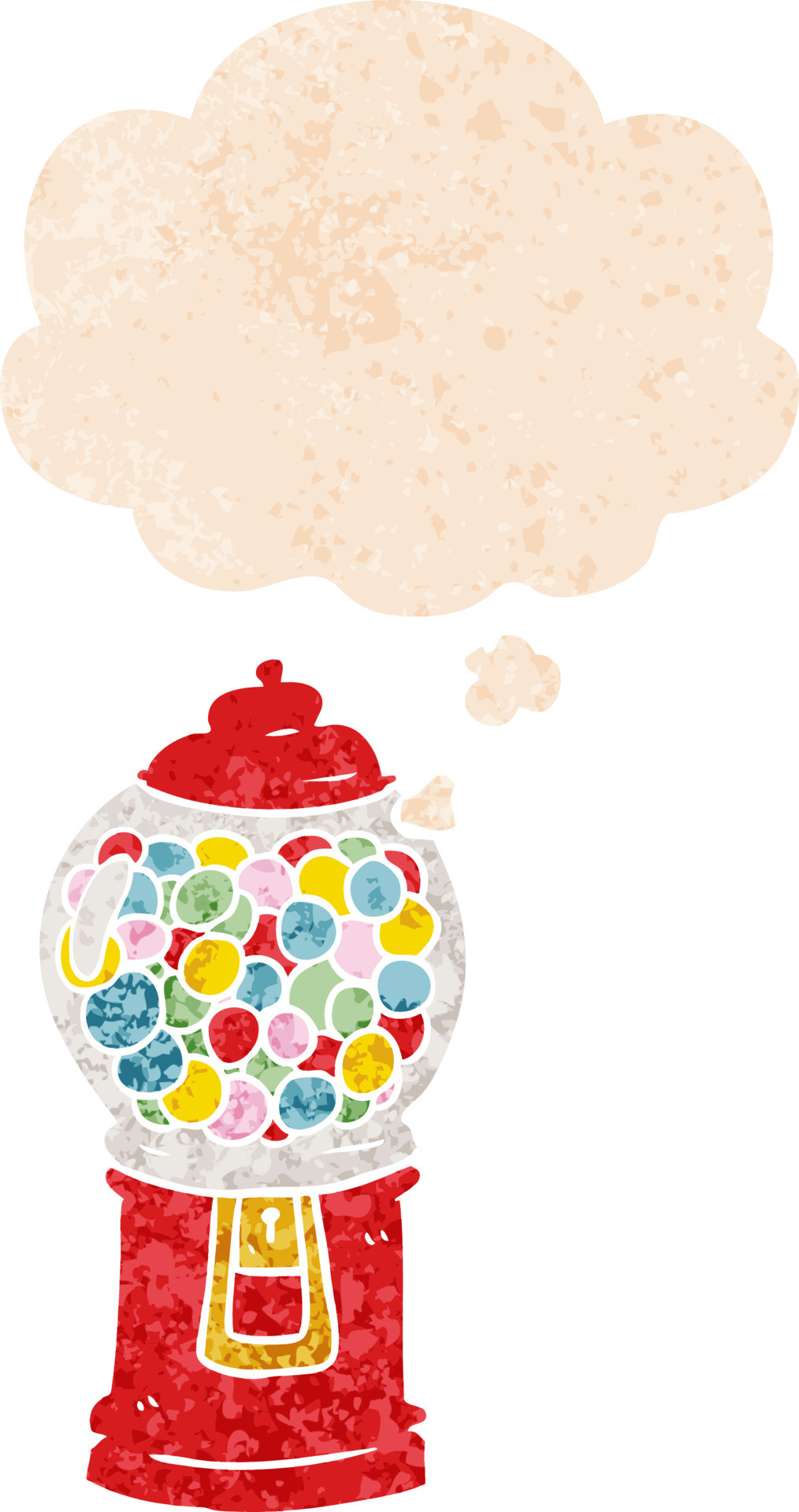 cartoon gumball machine and thought bubble in retro textured style 10443925 Vector Art at Vecteezy cartoon gumball machine and thought bubble in retro textured style 10443925 Vector Art at Vecteezy