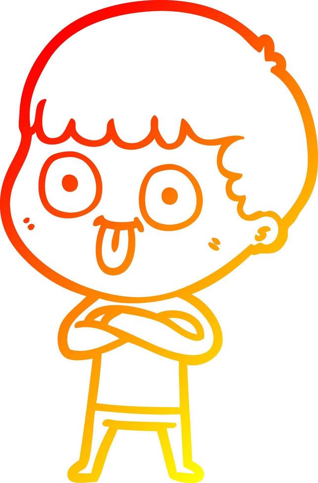 warm gradient line drawing cartoon man staring vector