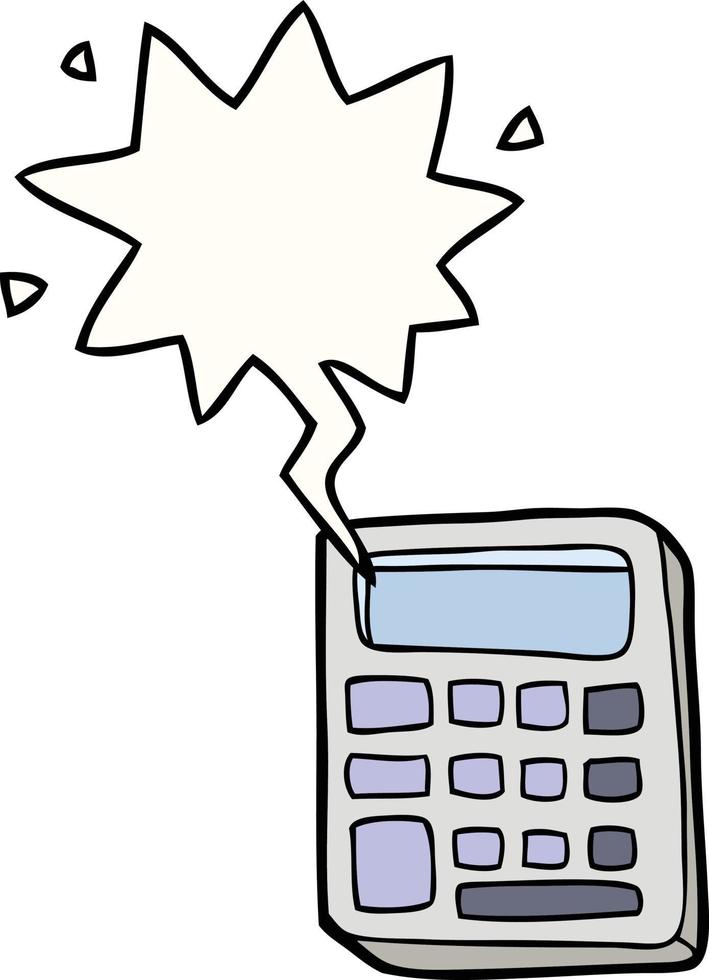 cartoon calculator and speech bubble vector