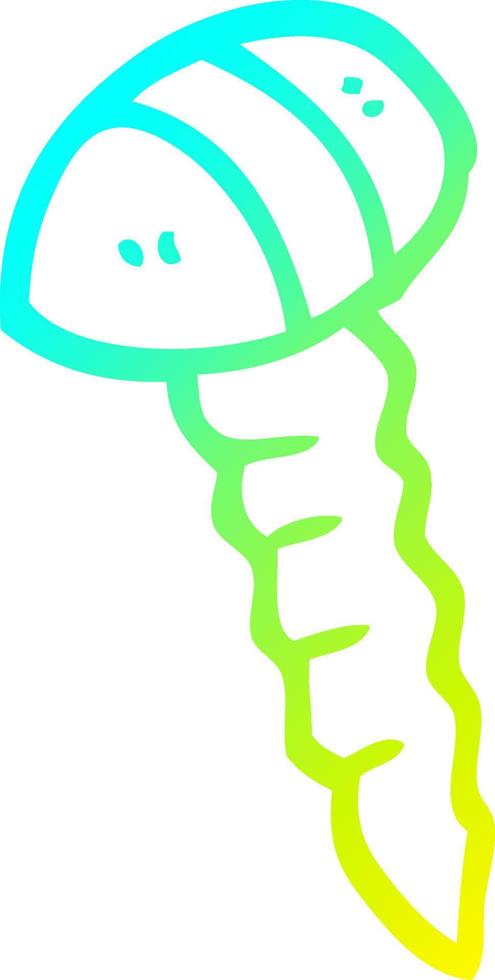 cold gradient line drawing cartoon screw vector