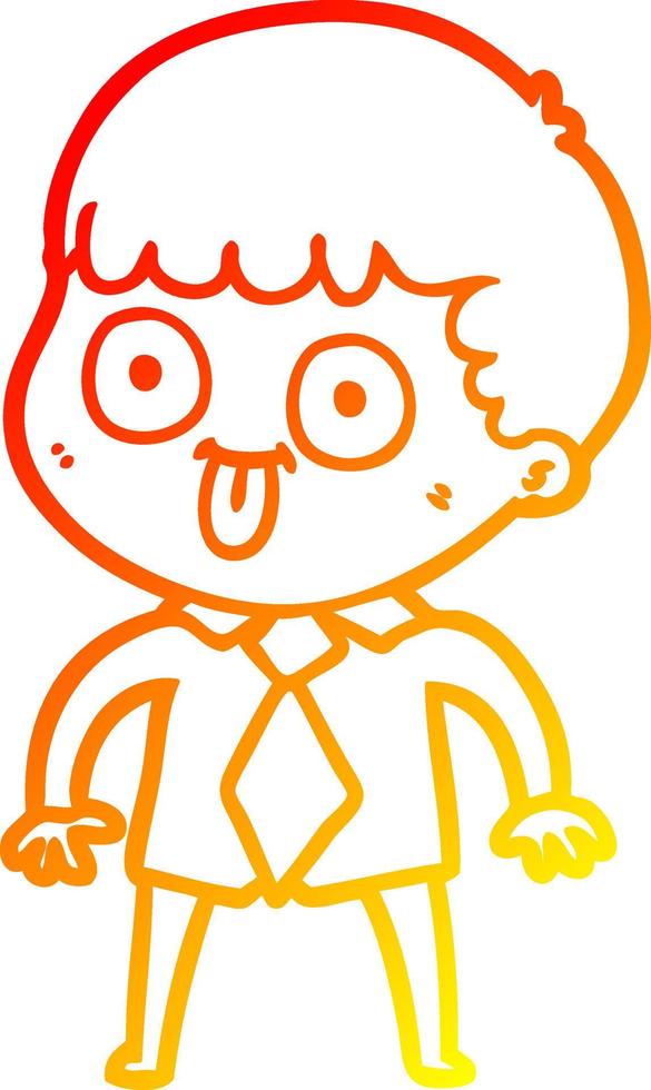 warm gradient line drawing cartoon man staring vector