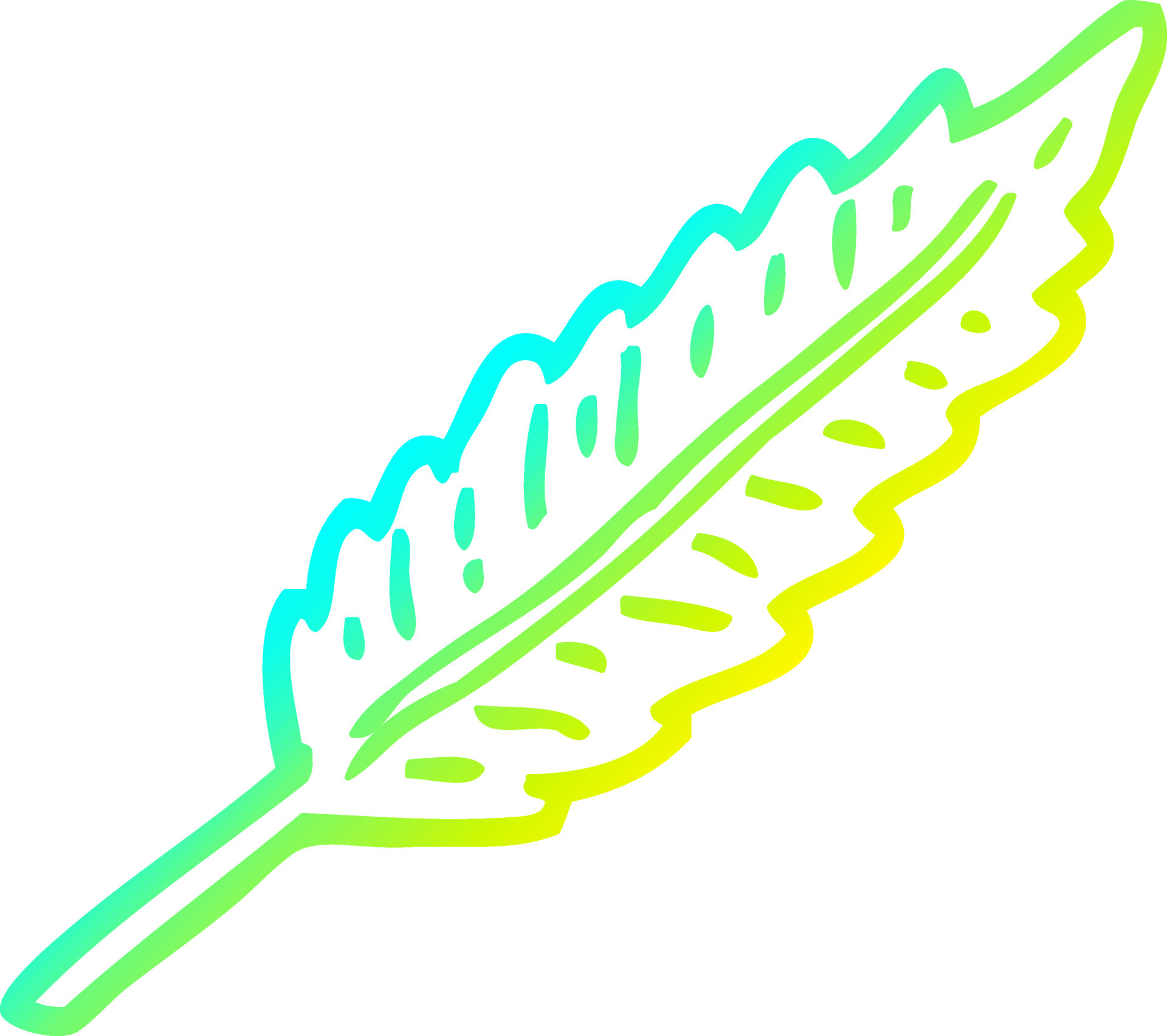 cold gradient line drawing cartoon white feather 10444214 Vector Art at  Vecteezy