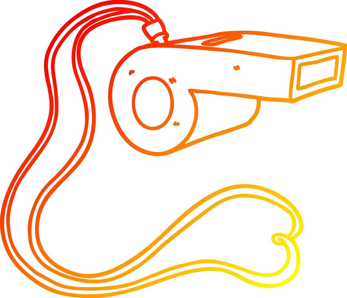 warm gradient line drawing cartoon whistle vector