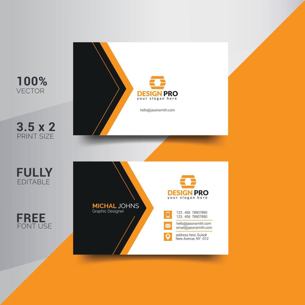 Modern Corporate Minimalist Trendy Business Card Design vector