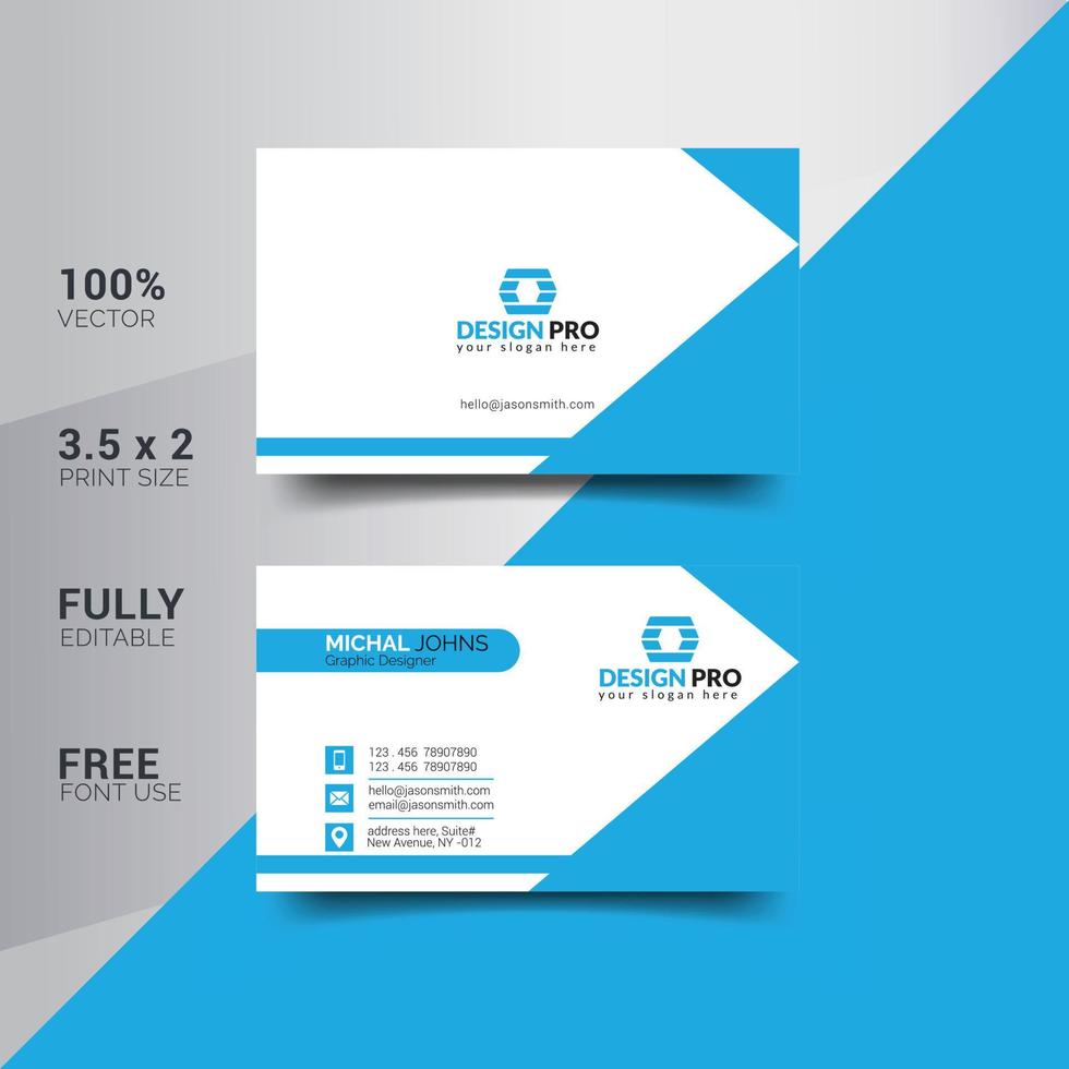 Modern Corporate Minimalist Trendy Business Card Design vector