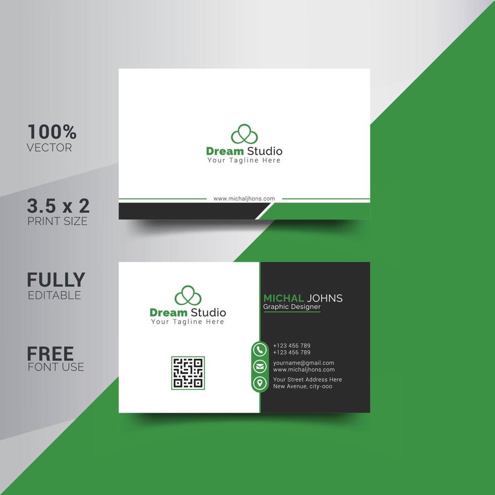 Modern Corporate Minimalist Trendy Business Card Design vector