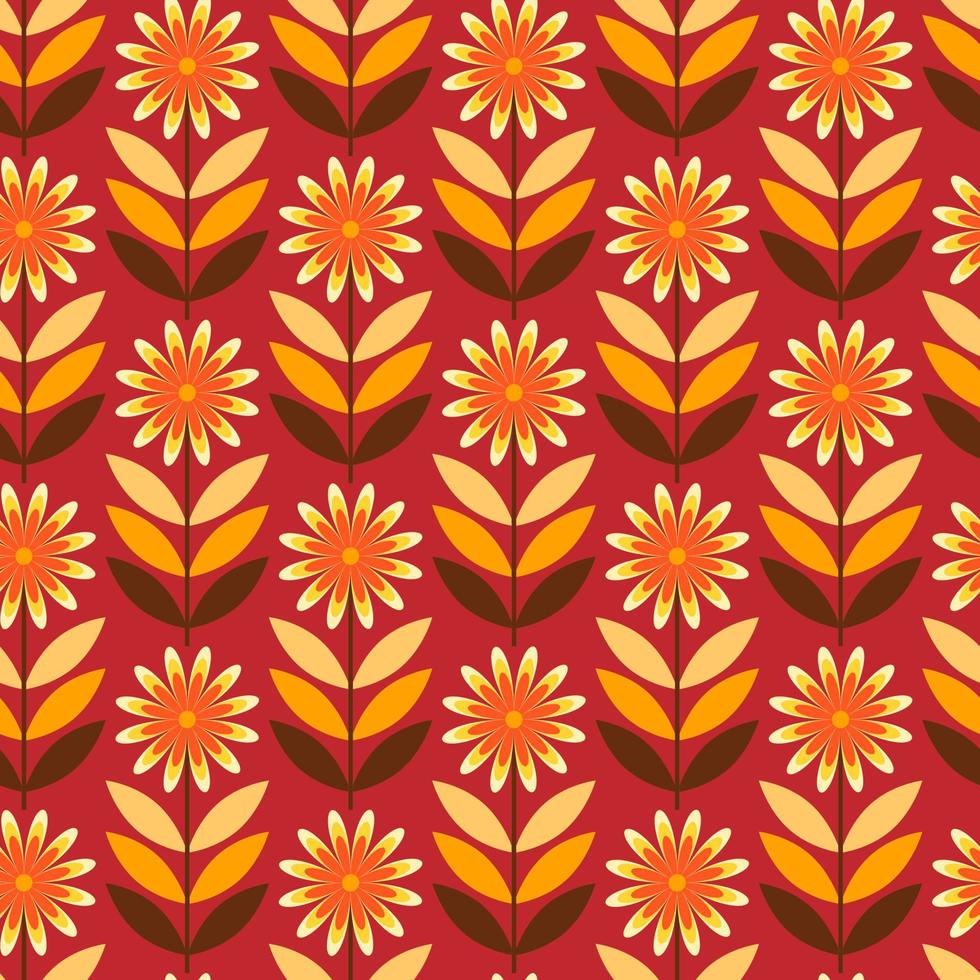 Seamless Autumn Floral Pattern vector