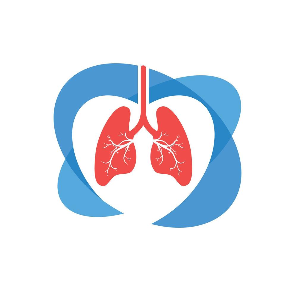 ilustración de diseño de logotipo de pulmones vector