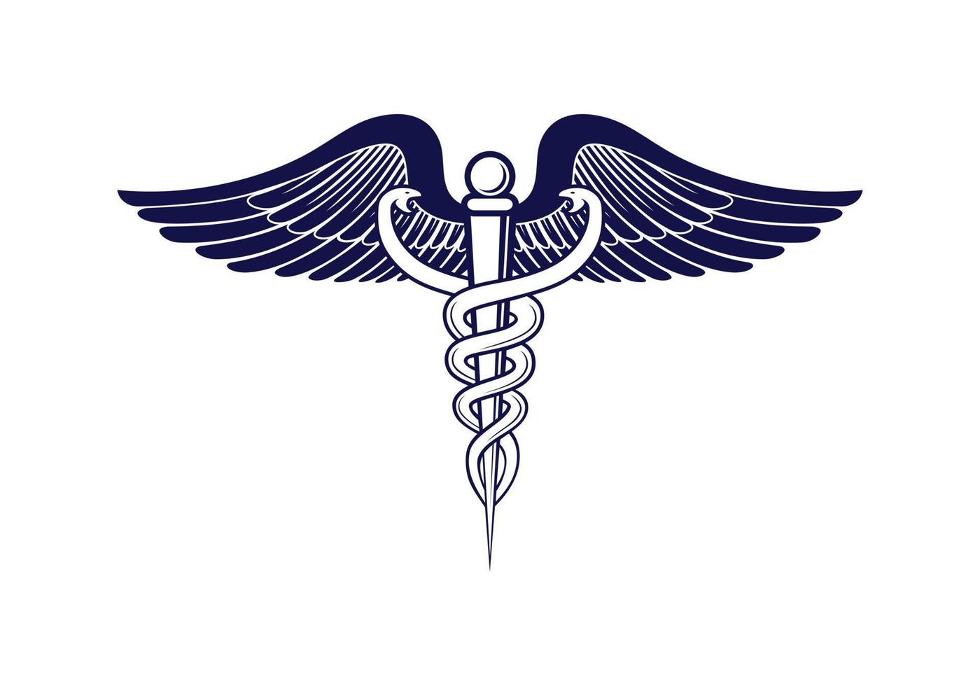 Ilustración de diseño de símbolo de caduceo médico vector