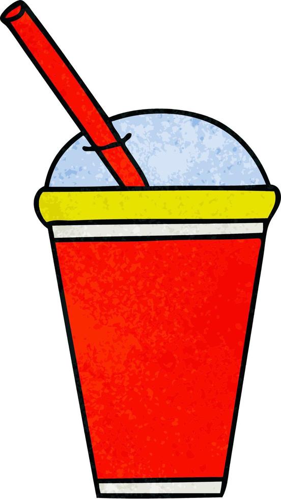 quirky hand drawn cartoon soft drink vector