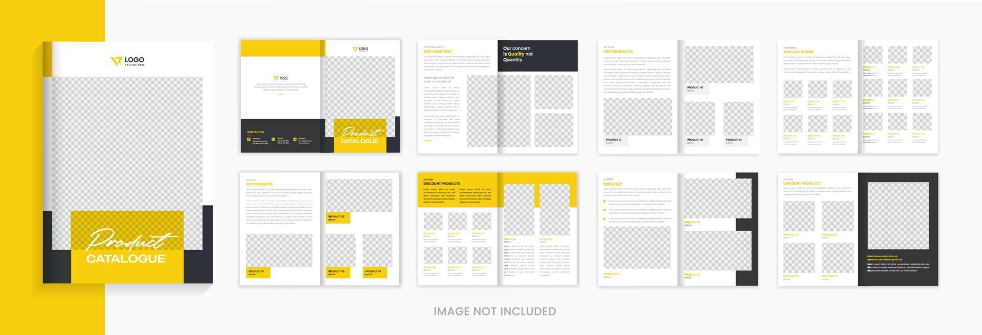 Yellow Product Catalog template design, Minimal shape furniture catalogue brochure vector