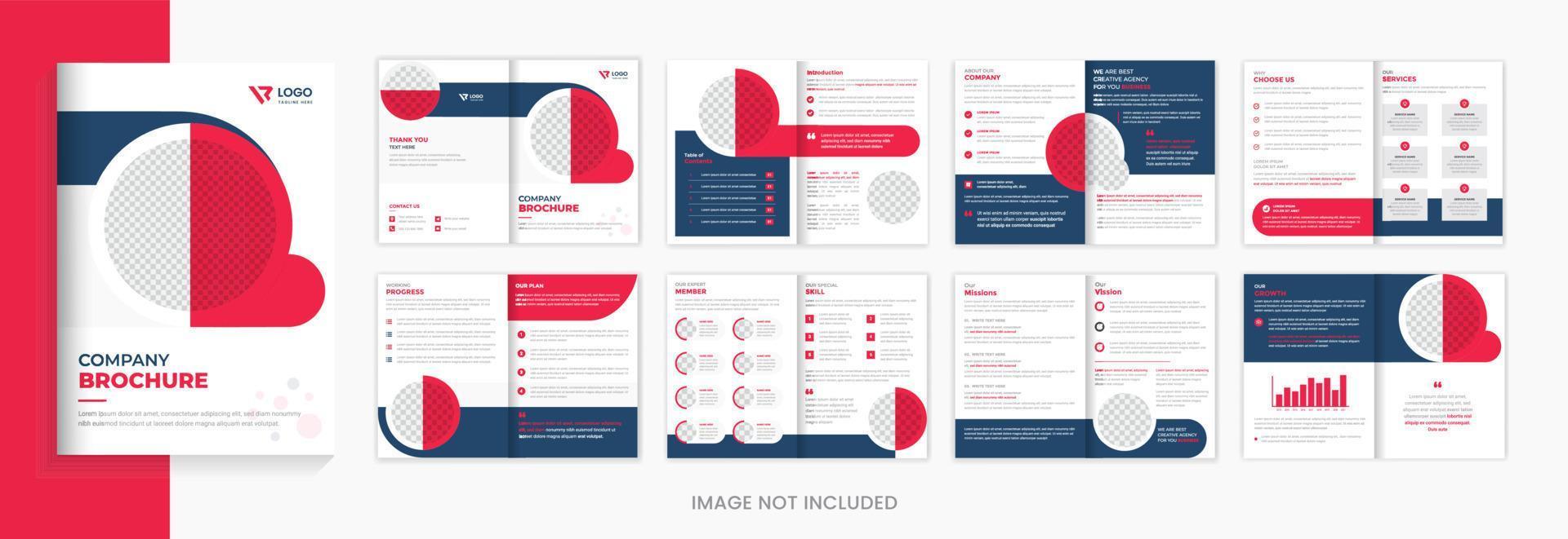 Modern Corporate Brochure design template, red business profile brochure layout vector