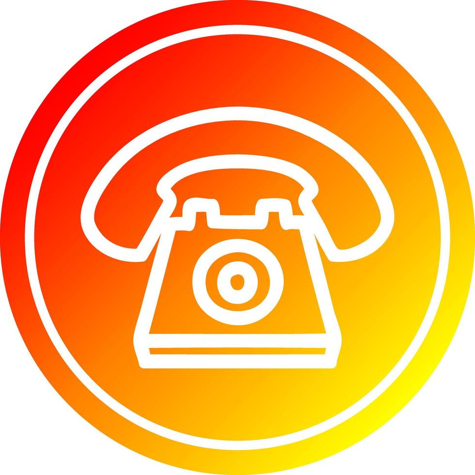 old telephone circular in hot gradient spectrum vector