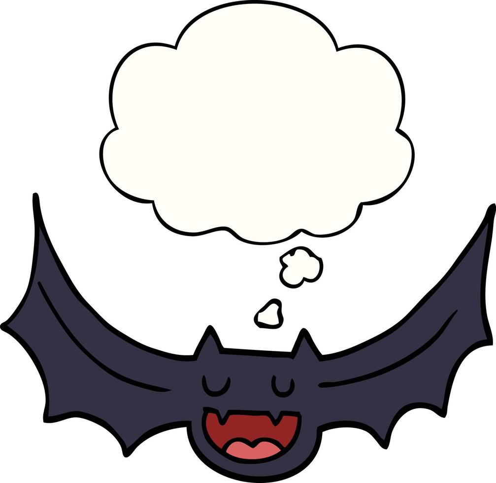 cartoon bat and thought bubble vector