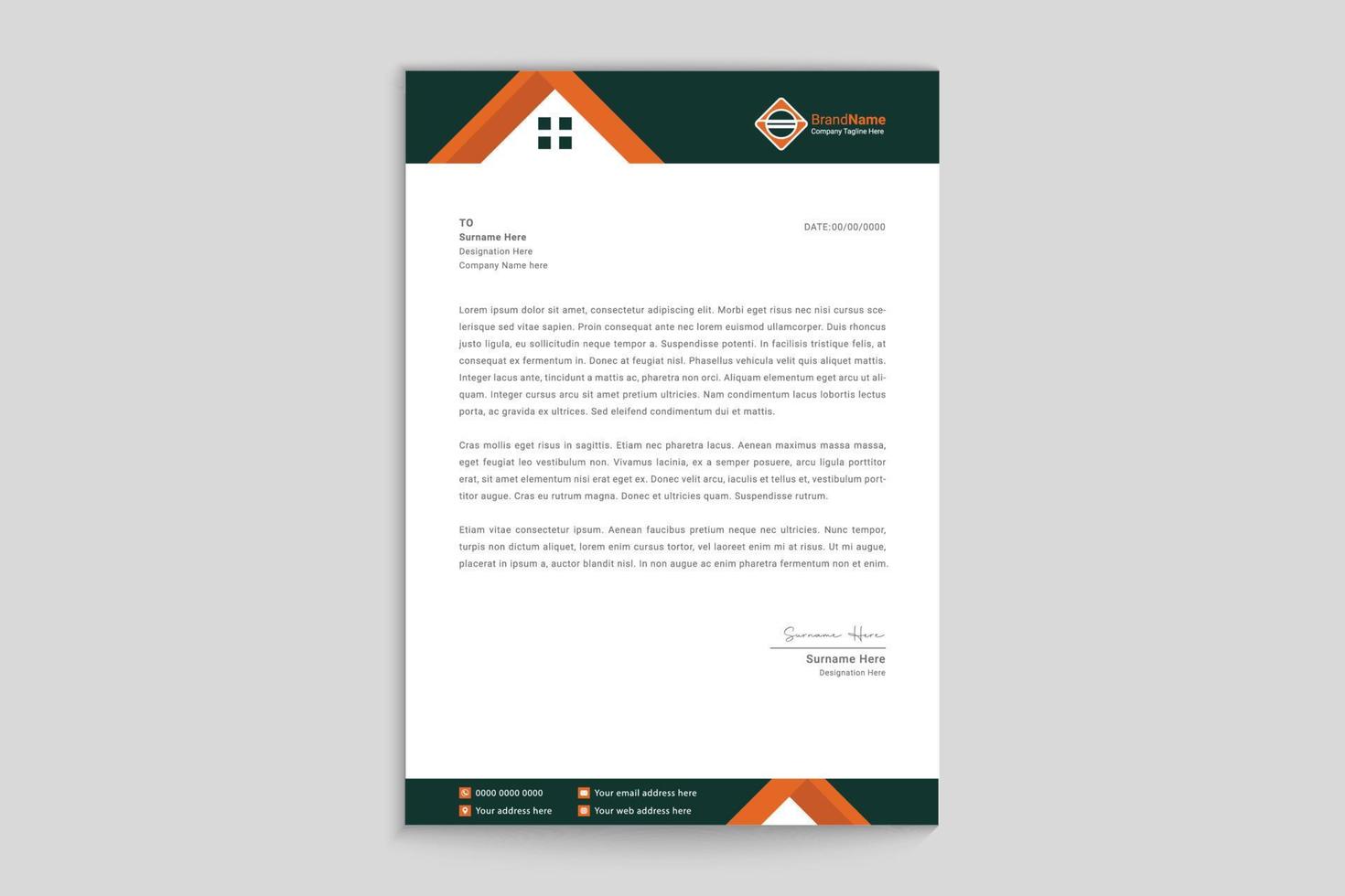 Real estate creaive letterhead design 10445138 Vector Art at Vecteezy