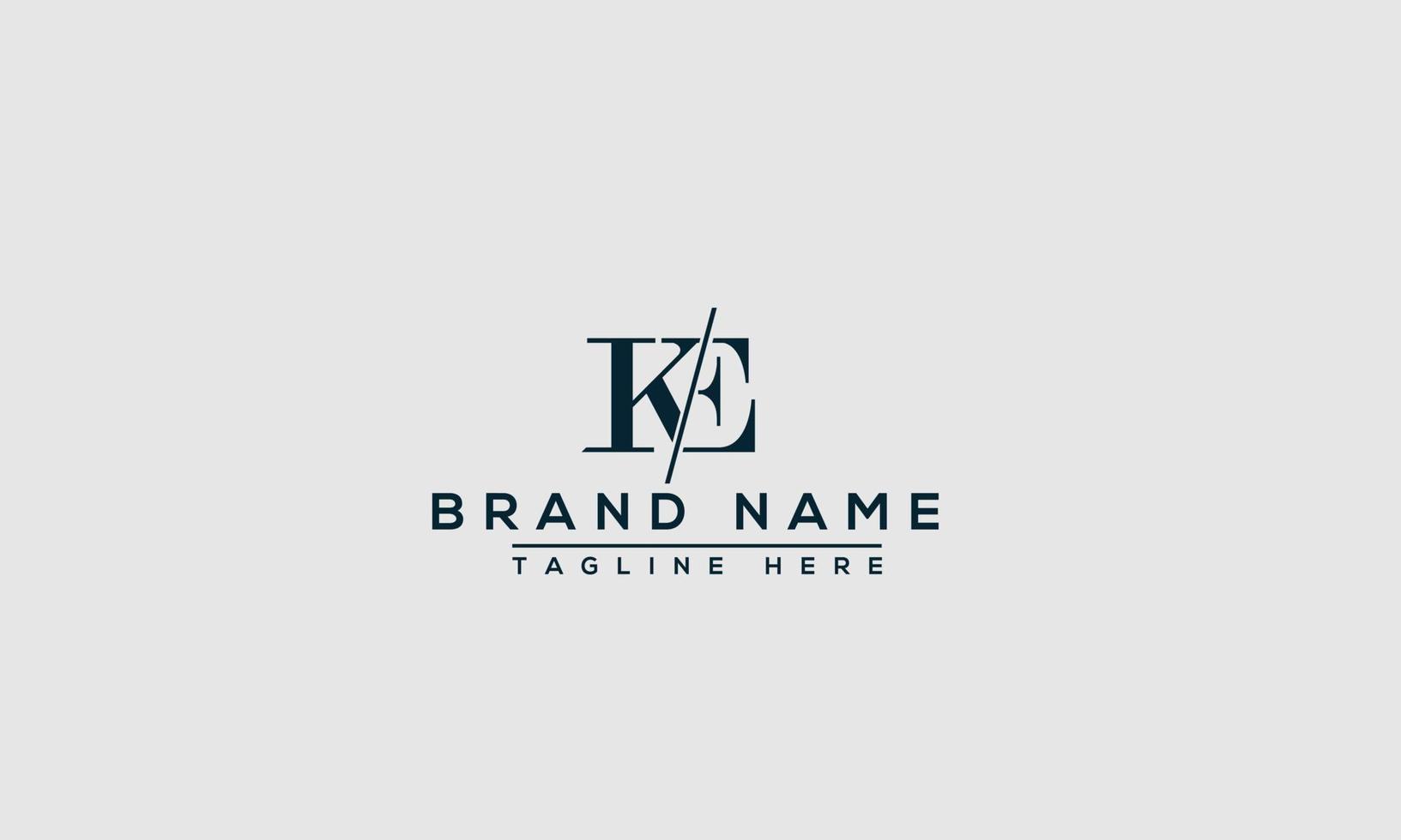 KE Logo Design Template Vector Graphic Branding Element.