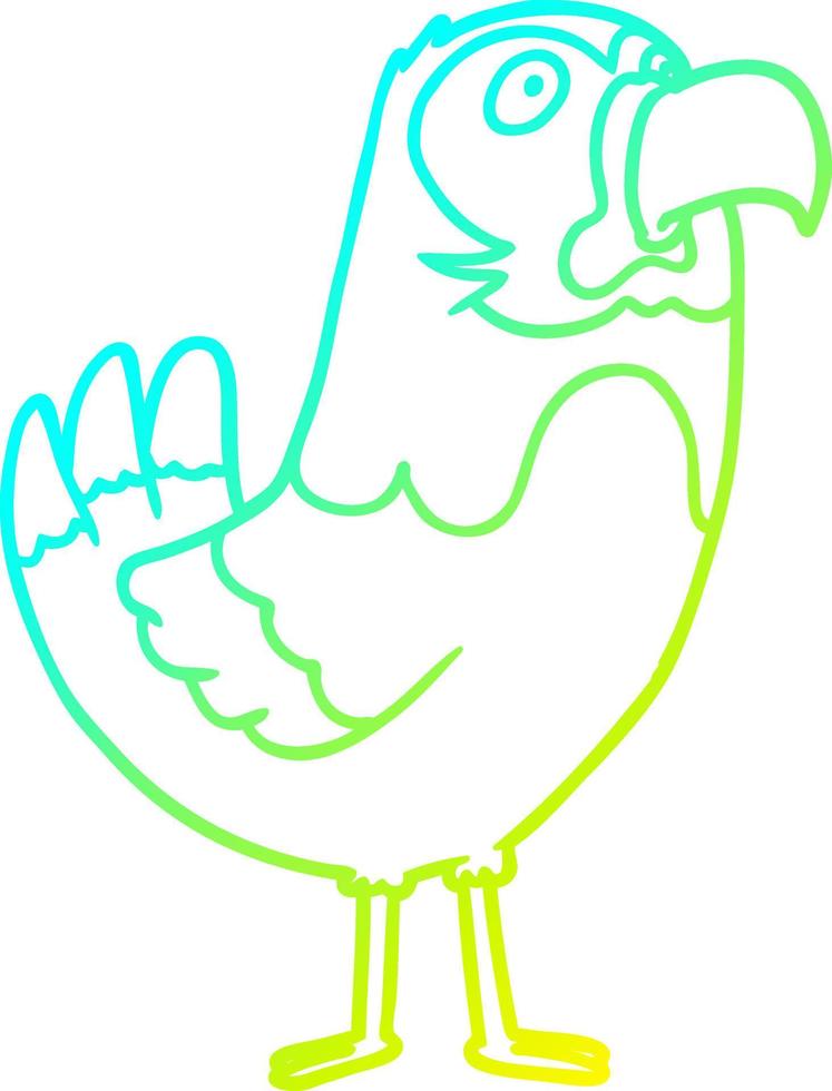 cold gradient line drawing cartoon parrot vector