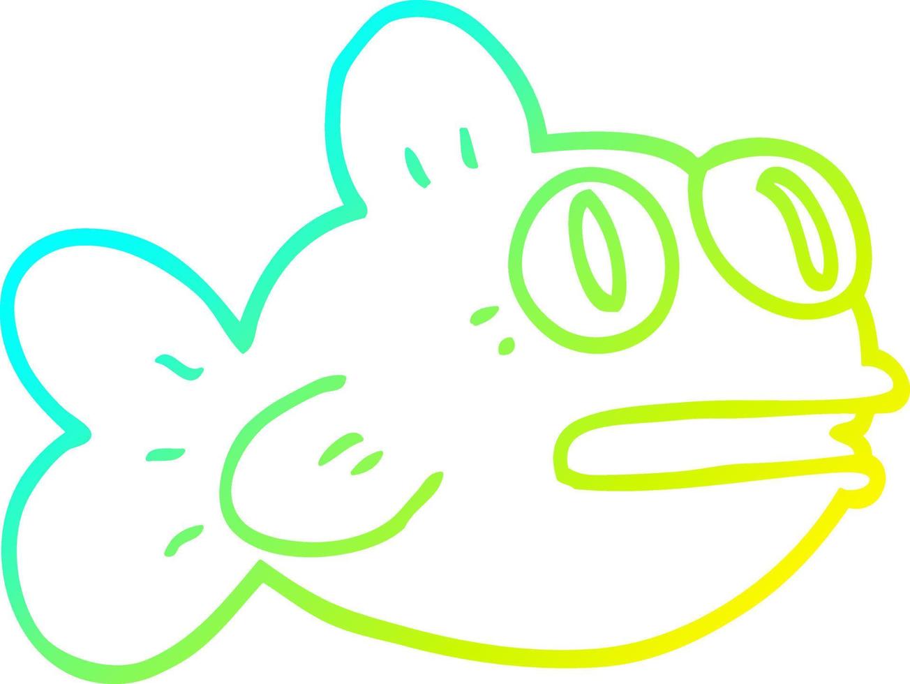 cold gradient line drawing cartoon fish vector