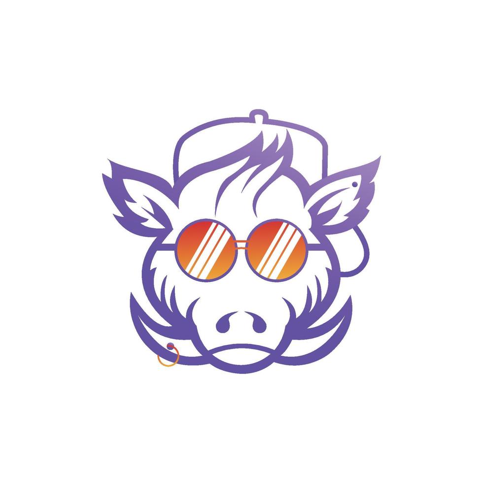 pig logo vector