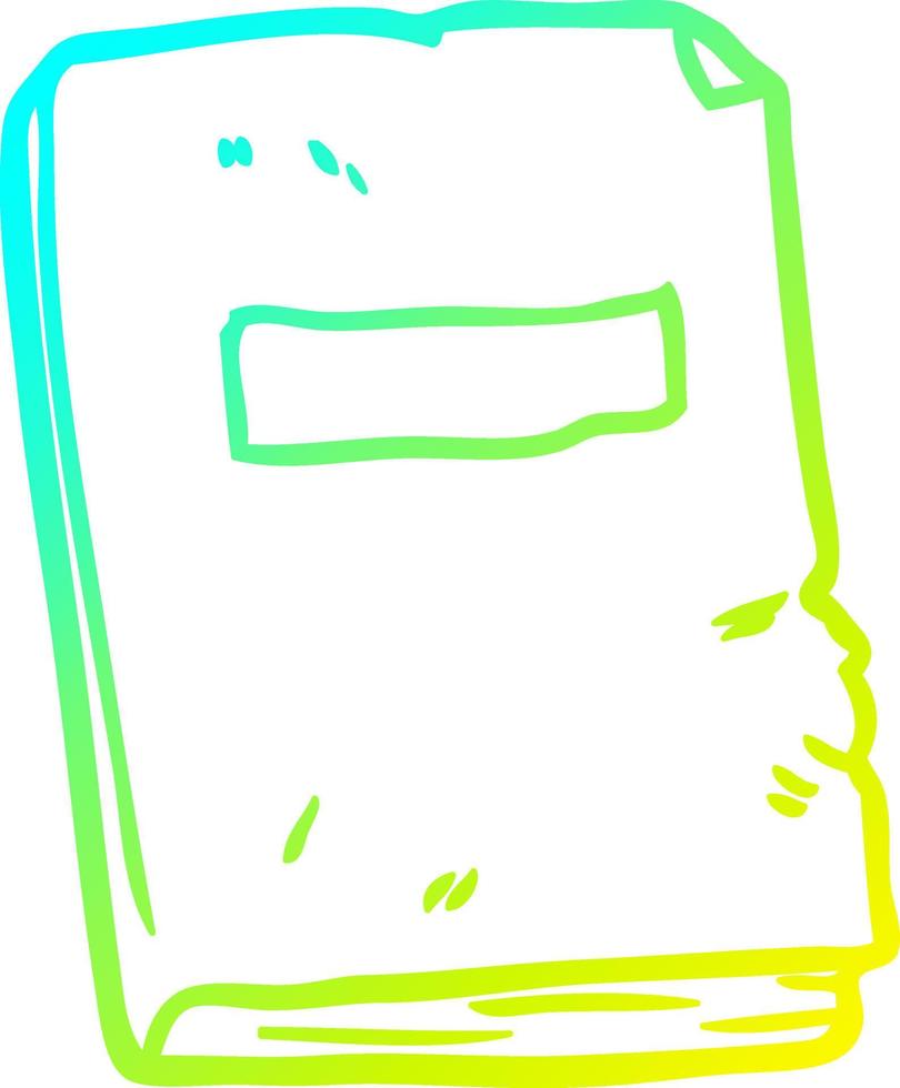 cold gradient line drawing battered old notebook vector