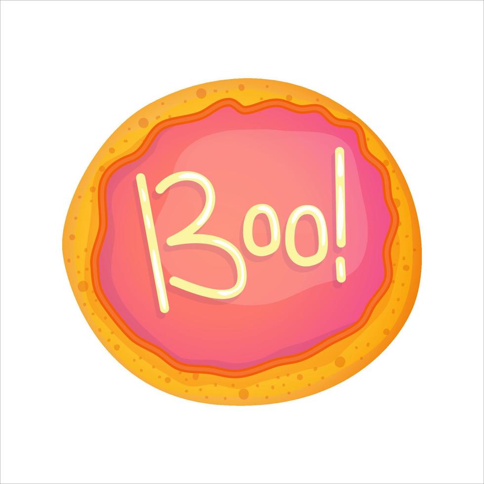 Halloween cookie vector illustration isolated. Sweet food. Cartoon vector illustration. Festive halloween Spooky Dessert.