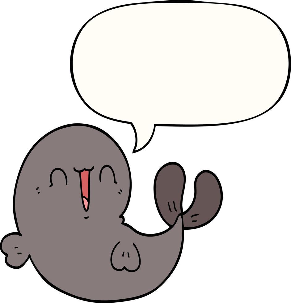 cute cartoon whale and speech bubble vector