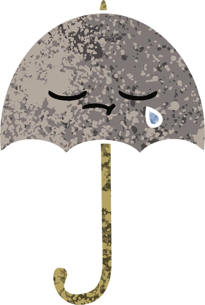 retro illustration style cartoon umbrella vector