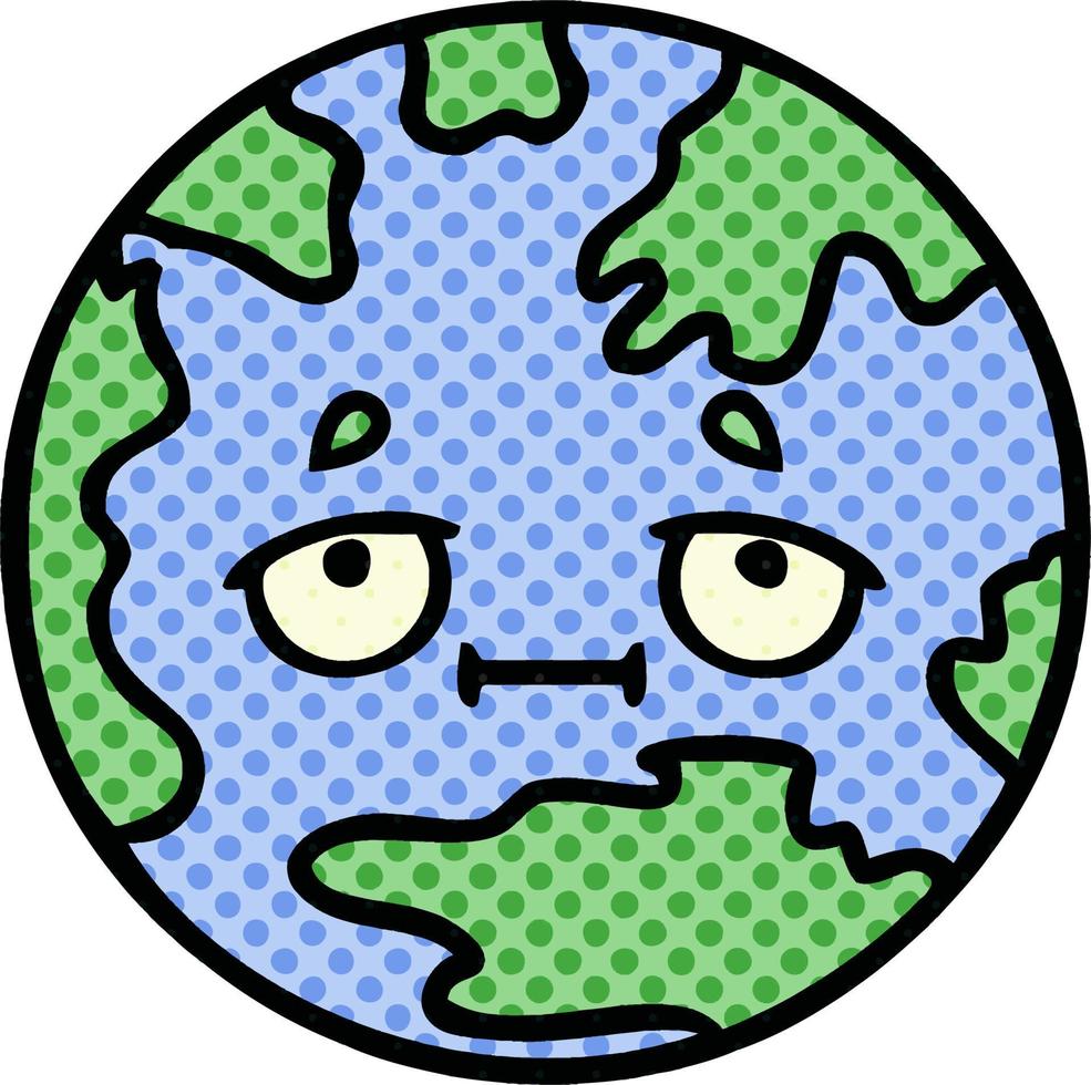 comic book style cartoon planet earth vector