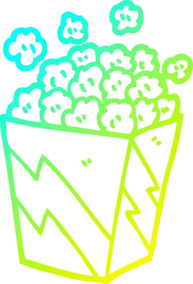 cold gradient line drawing cartoon cinema popcorn vector