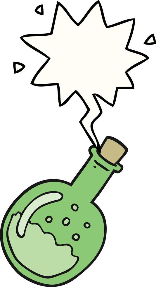 cartoon potion and speech bubble vector