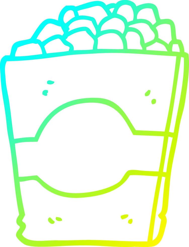 cold gradient line drawing cartoon popcorn vector